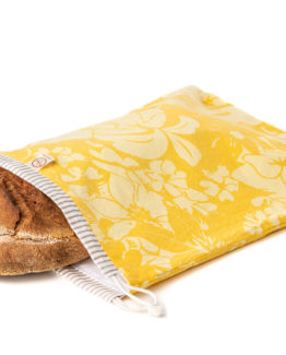 Chlebovka Bagydesign - pytlík na chleba žlutý len